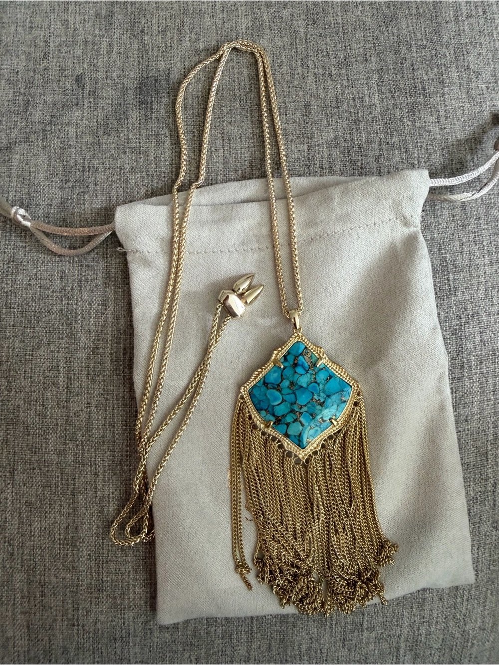 Kendra Scott Gold/Turquoise Kingston Necklace